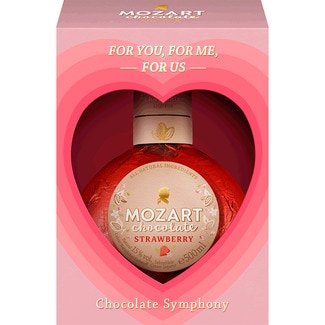 licor de crema de chocolate blanco y fresas botella 50 cl - Mozart