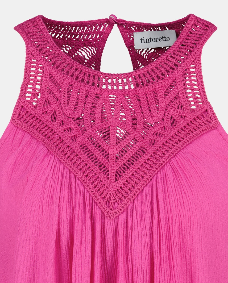 Vestido com Detalhe de Crochet Buganvília-5