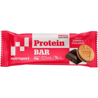 barrita proteica sabor galleta y chocolate sin gluten envase 44 g - Nutrisport