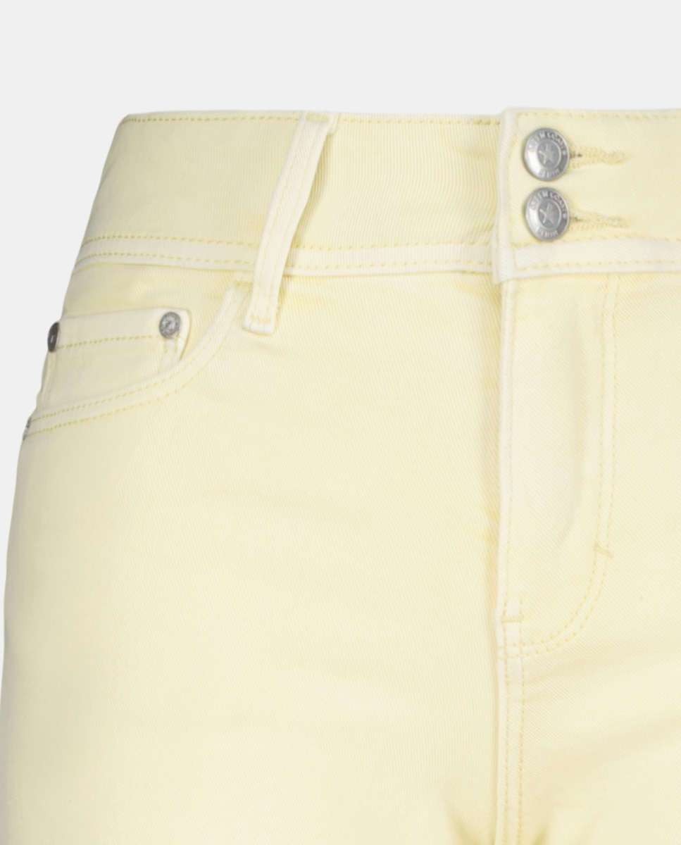 Calções Confort com Dobra Amarelo-5
