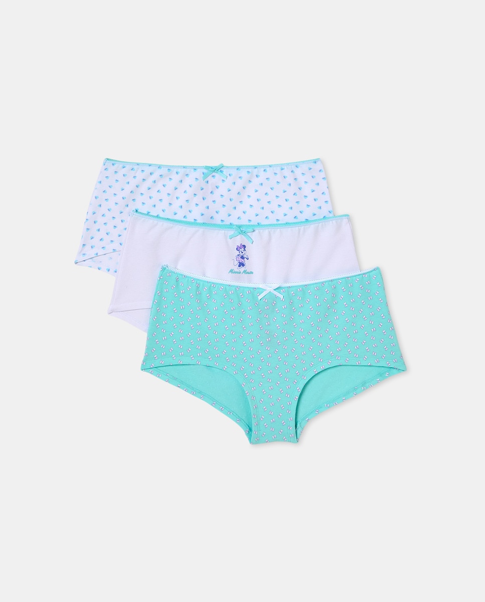 Pack de 3 Tangas com Estampado da Minnie 400 Azul-3