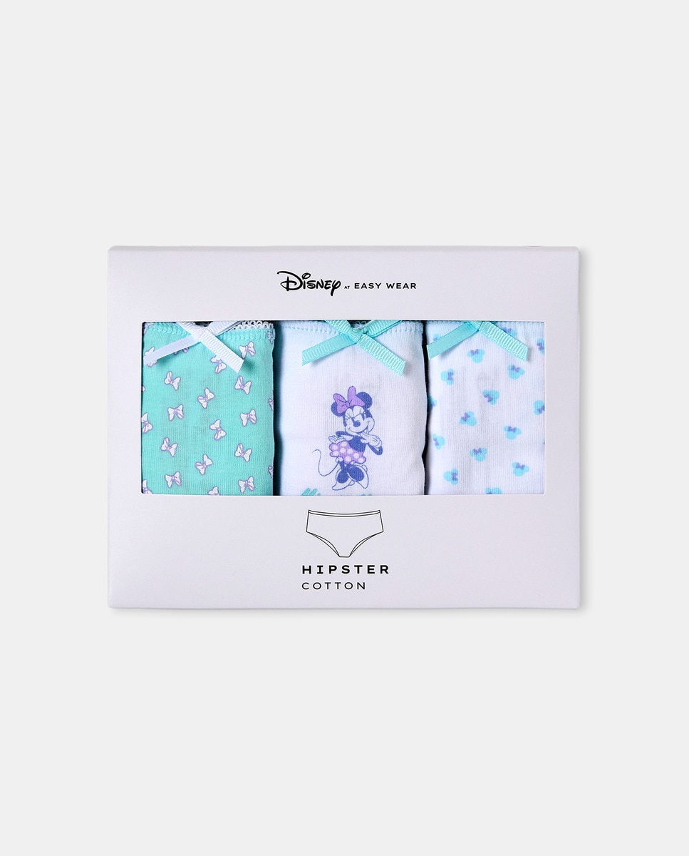 Pack de 3 Tangas com Estampado da Minnie 400 Azul-5