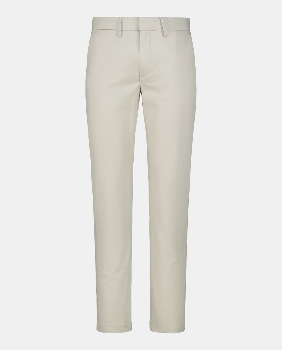 Calças Chino Slim Lisas Bege-4