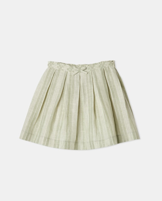 Imagen 0 de Falda corta 100% lino de niña con rayas