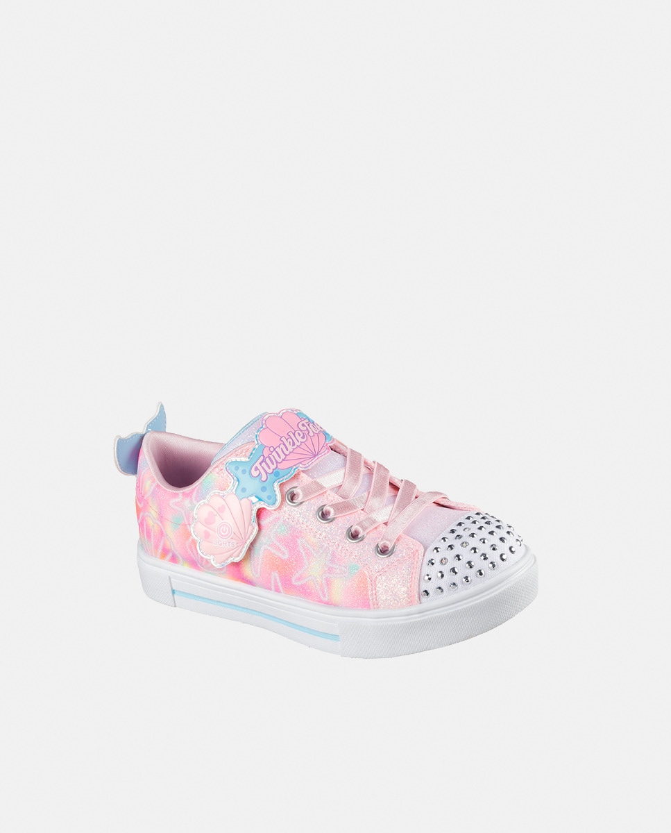 Sapatilhas de Lona com Luzes Rosa-1