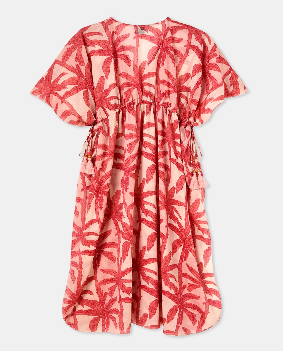 Kaftan de Algodão Rosa-2