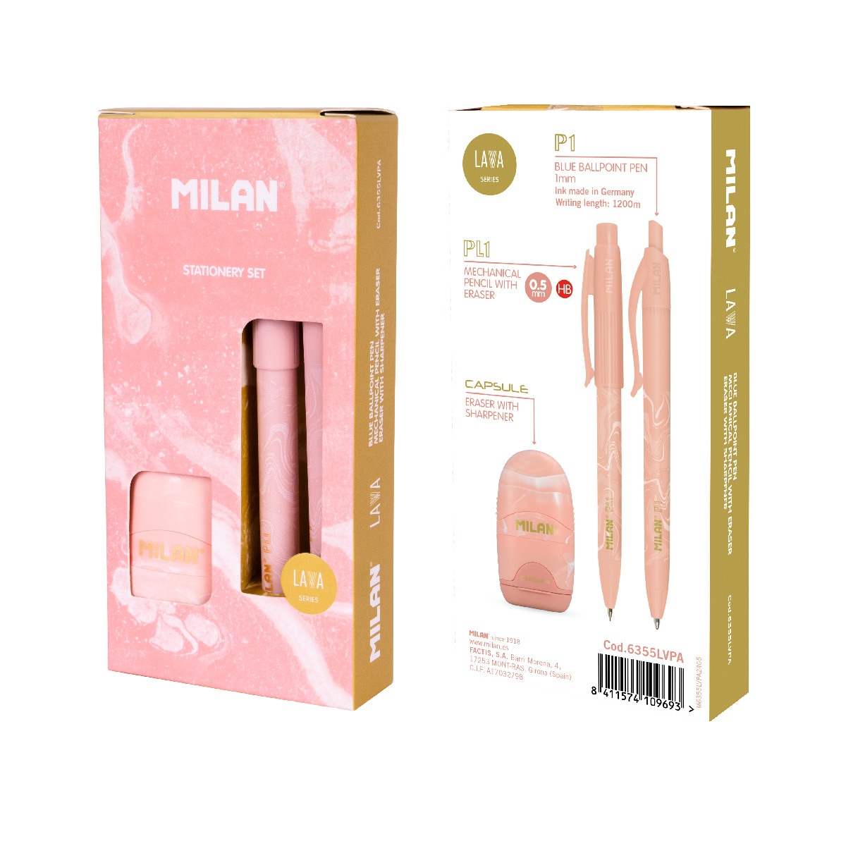 Caja regalo MILAN serie Lava, rosa Rosa / Dorado-2