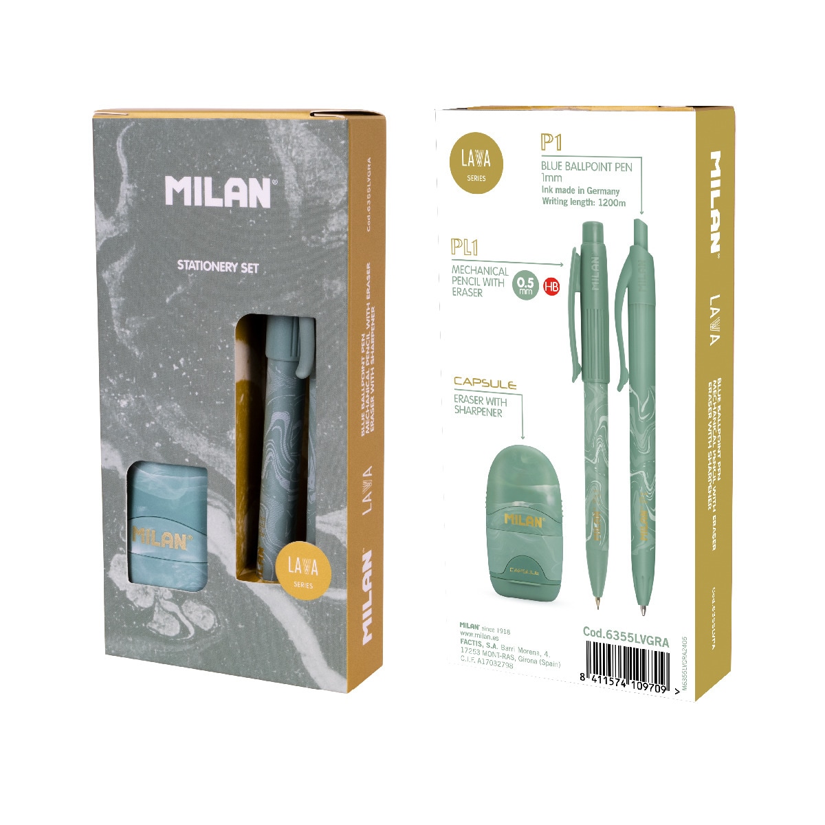 Caja regalo MILAN serie Lava, verde Verde / Dorado-2