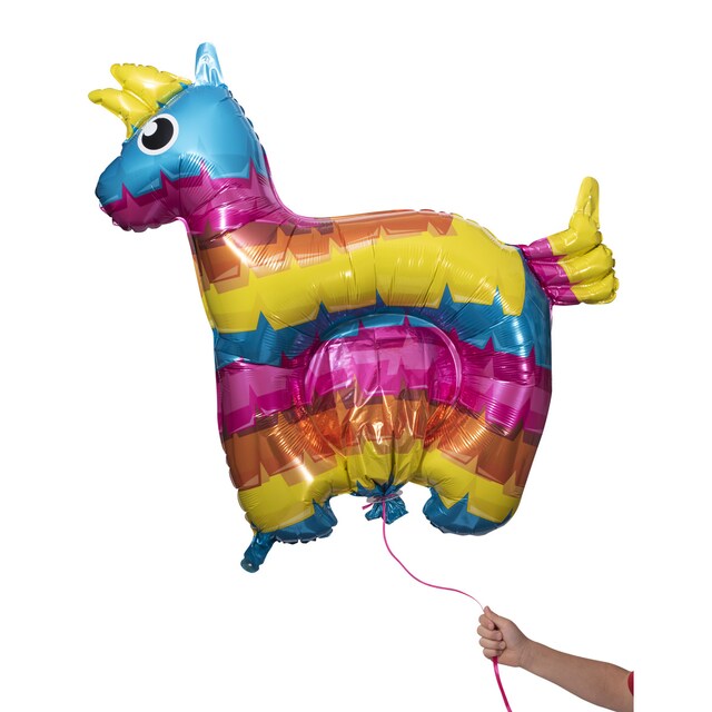 Imagen 0 de Piñata globo hinchable con aire reusable Burro Liragram multicolor