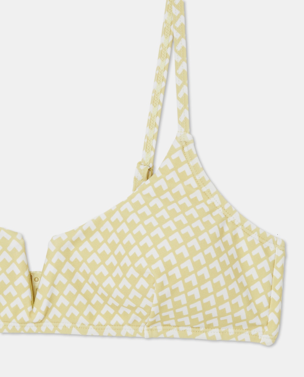 Bikini de mujer con escote en V Amarillo-5