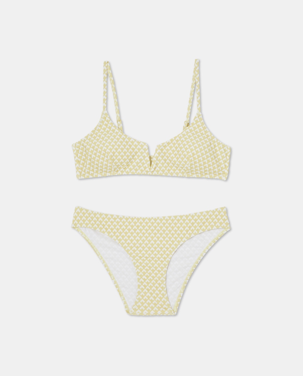Bikini de mujer con escote en V Amarillo-4