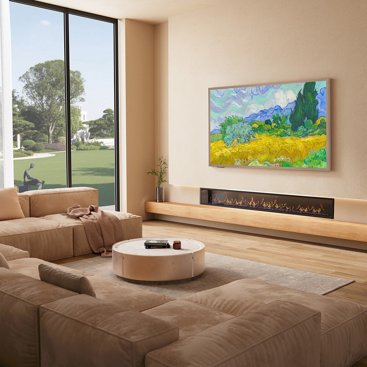 TV QLED 139cm (55") Hisense 55S7NQ Canvas, UHD 4K Smart TV con IA, soporte pared incluido Teca-12