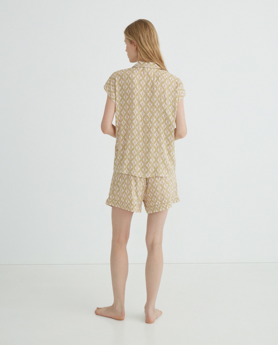 Pijama mujer corto estampado Kaki-2