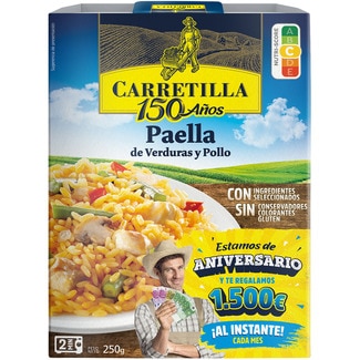 paella de verduras y pollo estuche 250 g - Carretilla