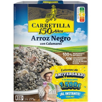 arroz negro con calamares sin gluten envase 300 g - Carretilla