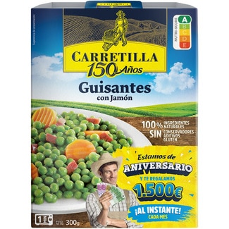 guisantes con jamón sin gluten estuche 240 g - Carretilla