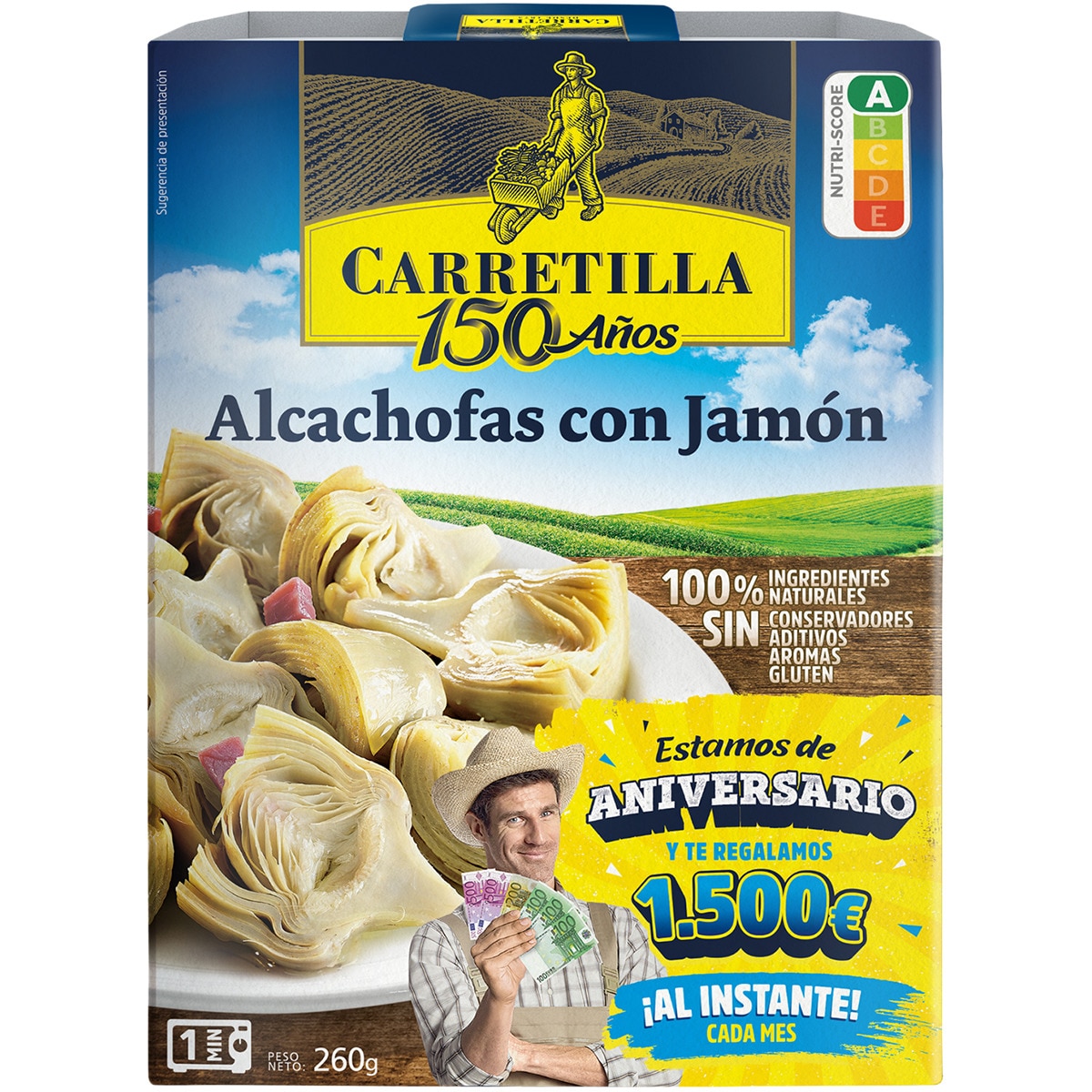 alcachofas con jamón sin gluten estuche 260 g