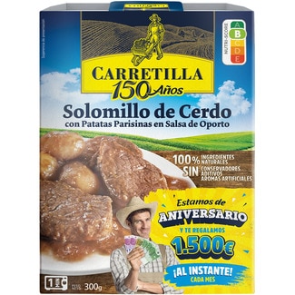 solomillo de cerdo con patatas parisinas en salsa de oporto envase 300 g neto escurrido - Carretilla