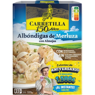 albóndigas de merluza con almejas sin gluten envase 320 g neto escurrido - Carretilla