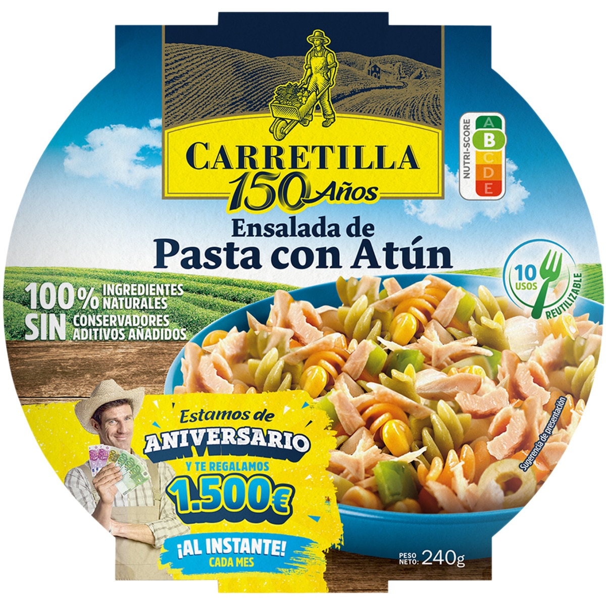 ensalada de pasta con atún bol 240 g