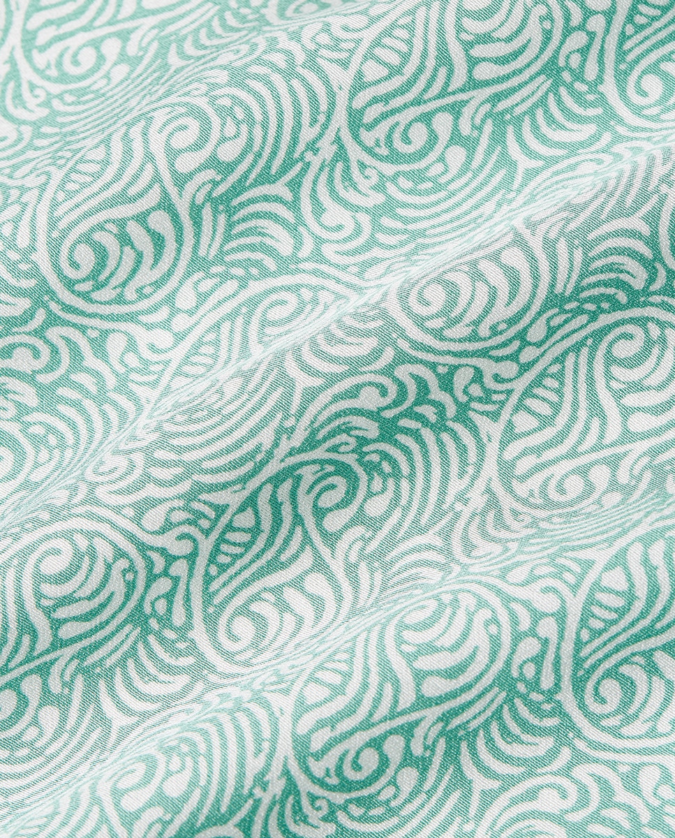 Camisa Acetinada com Manga Comprida Verde-claro-6