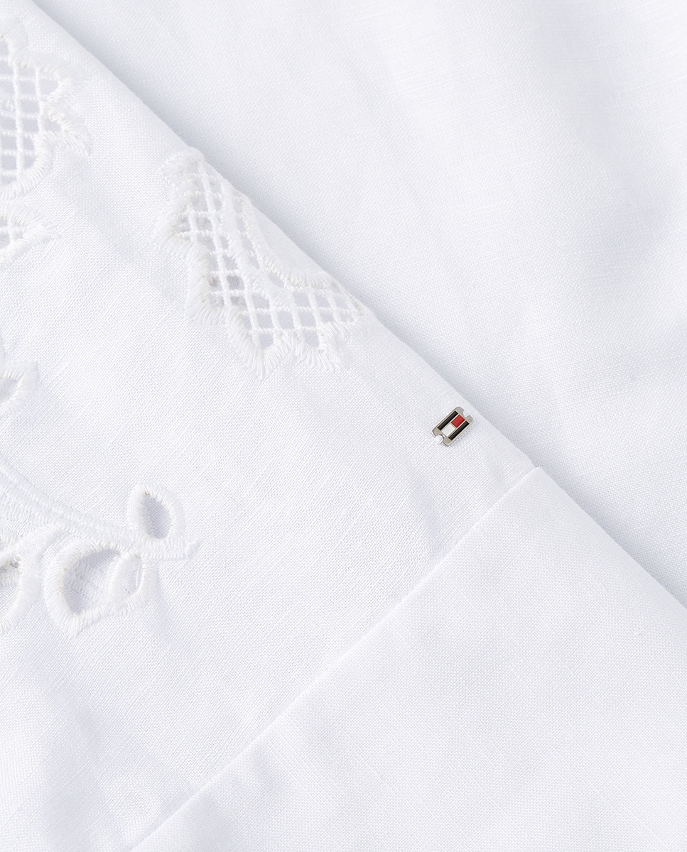 Camisa de Linho com Bordados Anglaise Branco-6