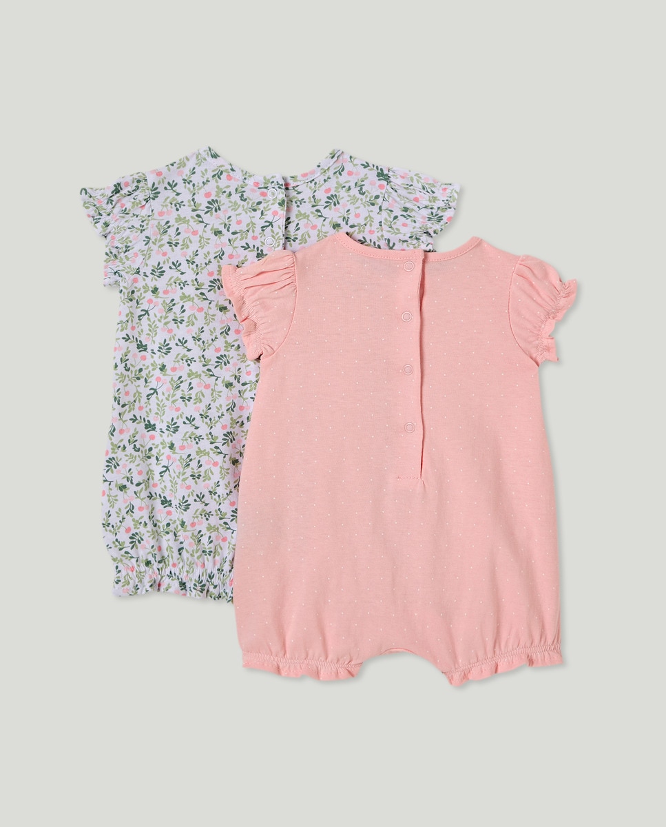 Pack de 2 Pijamas de Bebé com Estampado Rosa-2