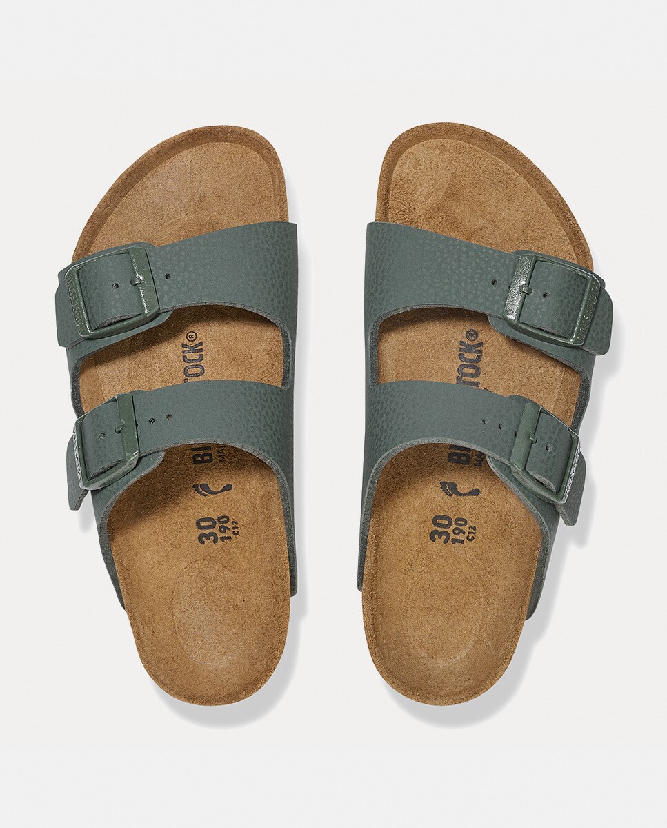 Sandálias Arizona KIDS Birko Flor com Sola em Contraste Verde-militar-3
