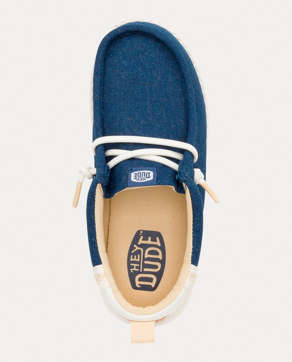 Sapatos de Atacadores em Tecido Azul-claro-7