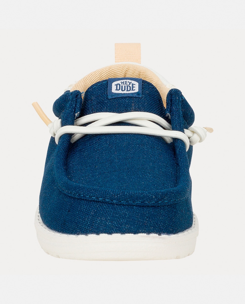 Sapatos de Atacadores em Tecido Azul-claro-5
