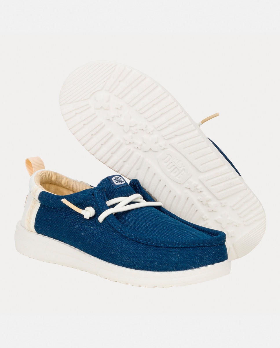 Sapatos de Atacadores em Tecido Azul-claro-4