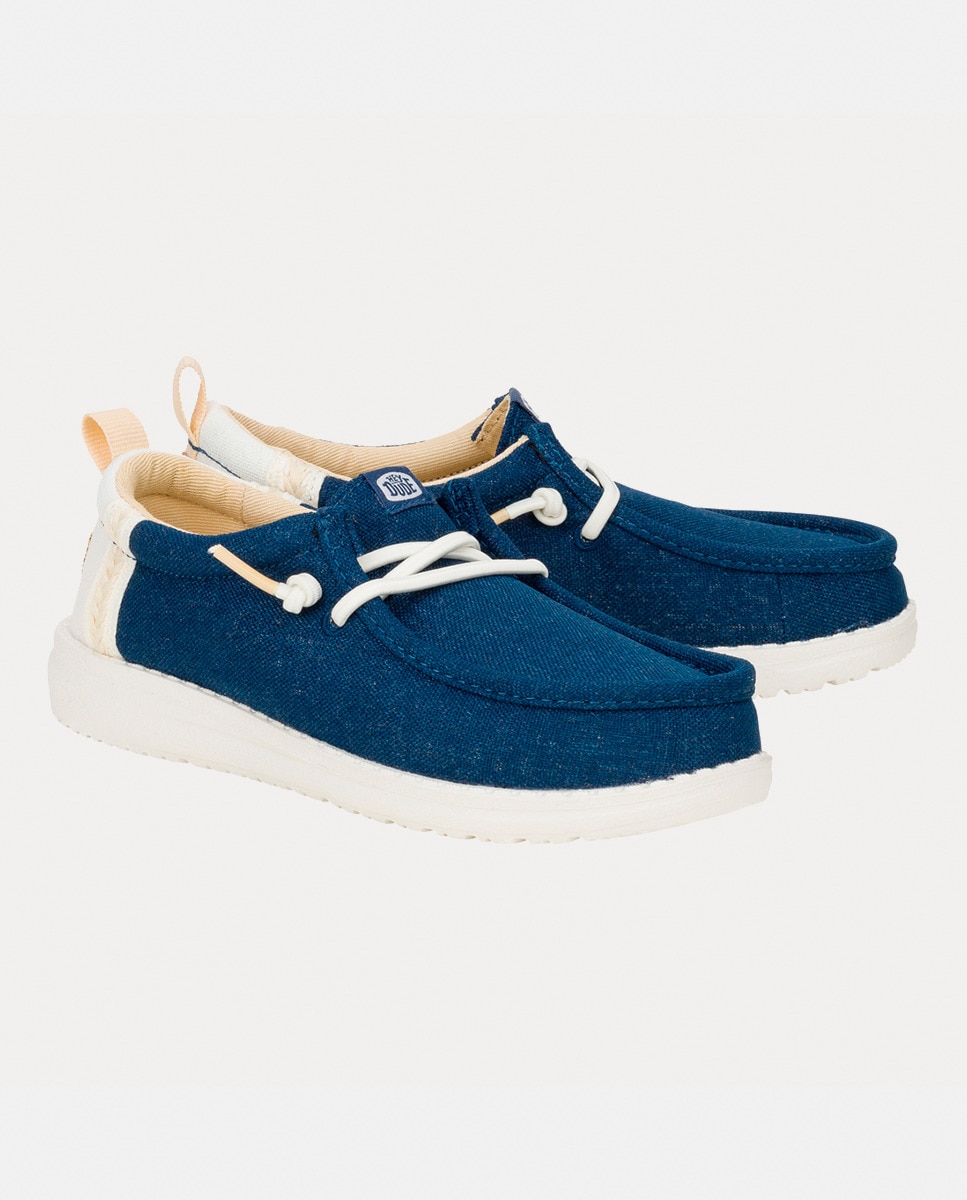 Sapatos de Atacadores em Tecido Azul-claro-3