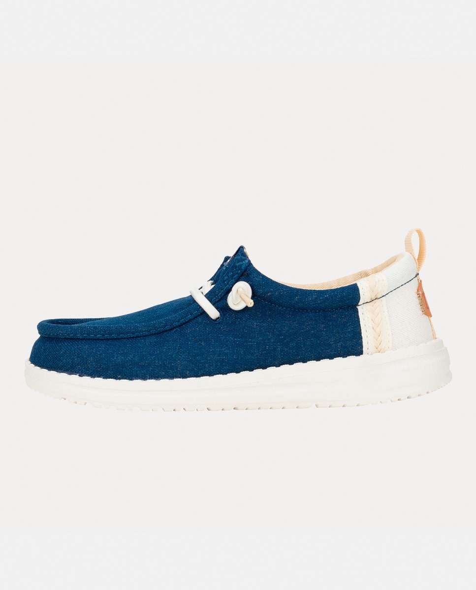 Sapatos de Atacadores em Tecido Azul-claro-2
