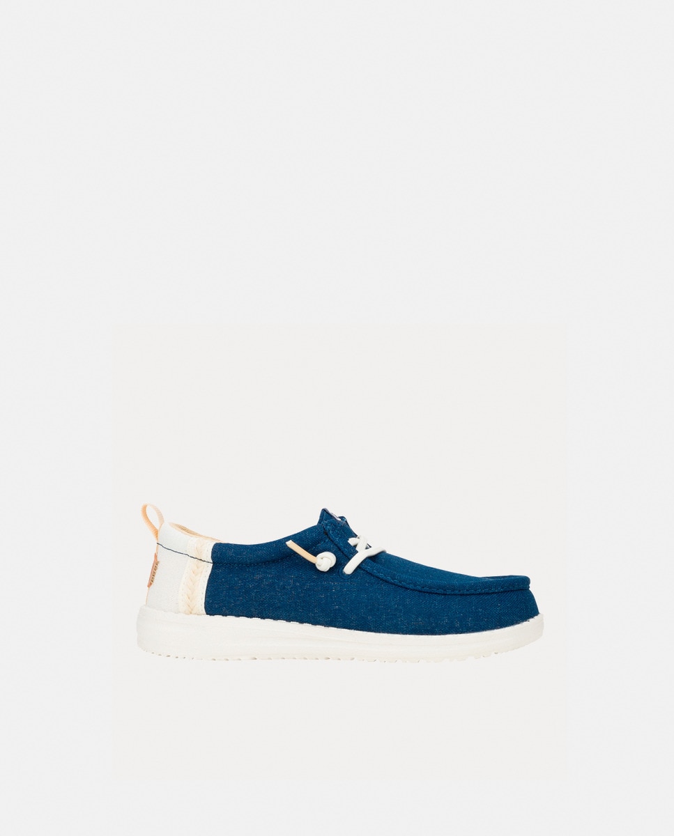 Sapatos de Atacadores em Tecido Azul-claro-1