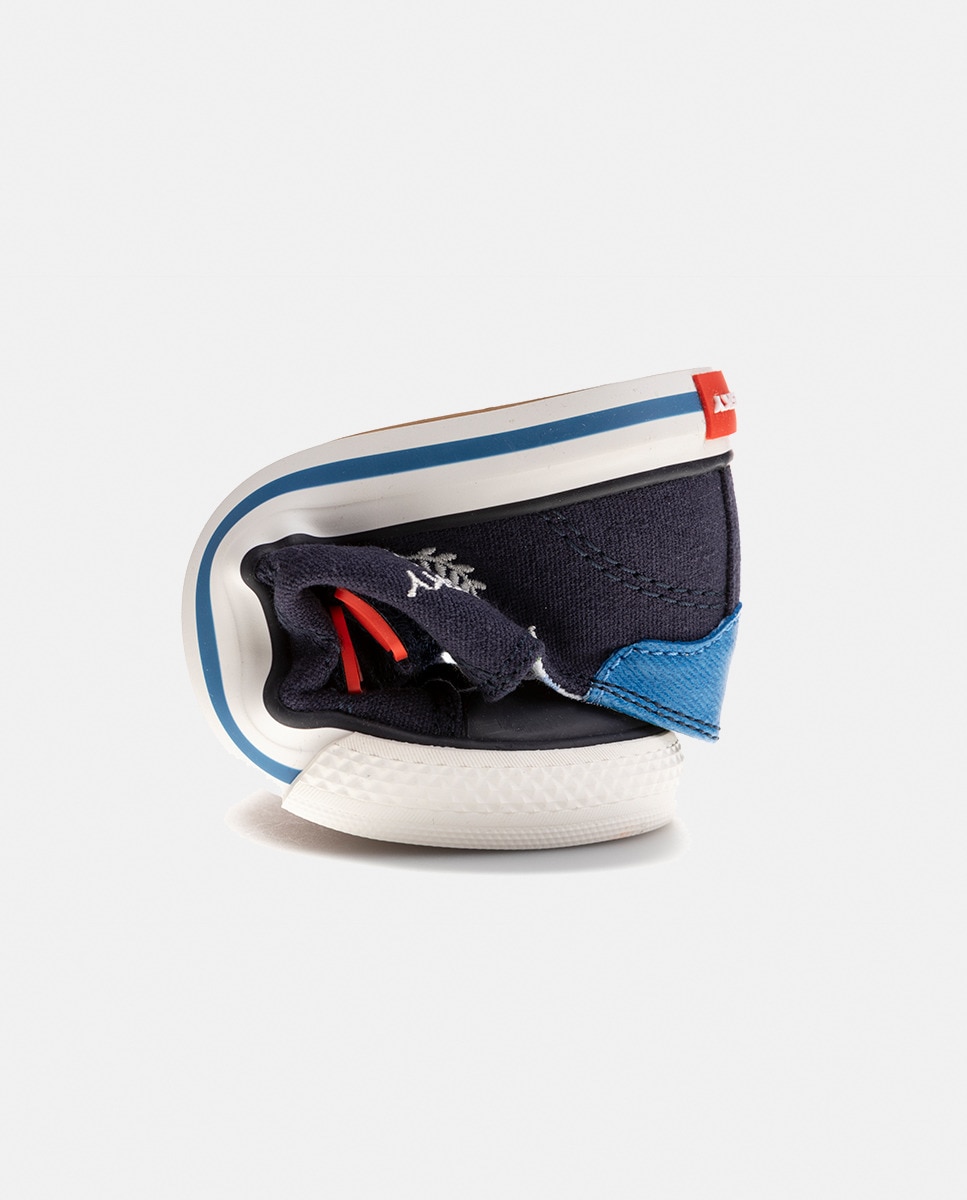 Sapatilhas de Lona com Fecho Aderente Azul-6