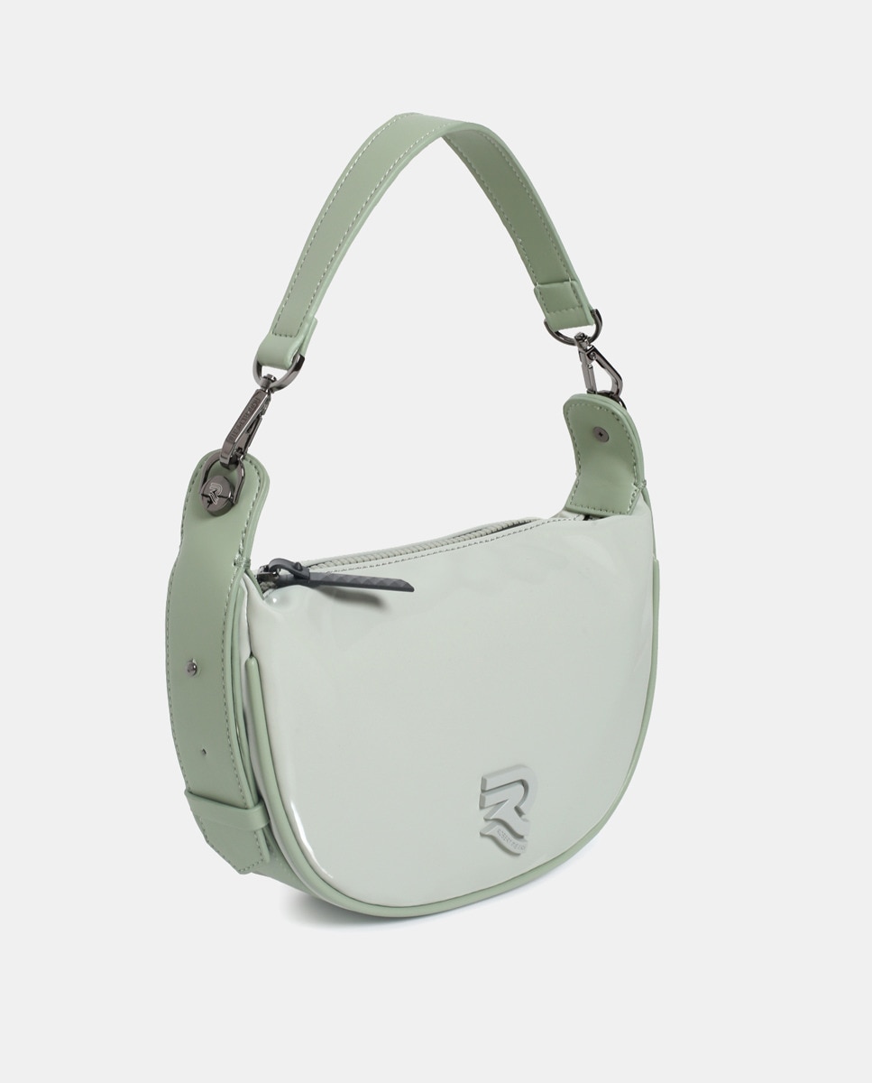 Mala Hobo Mini em Tecido Técnico Verde Água-1
