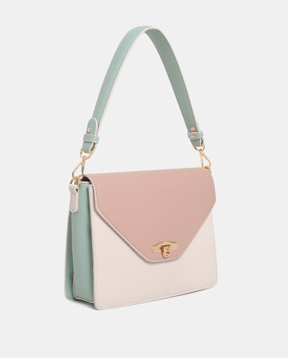 Mala Crossbody em PU Gravado Bege-1