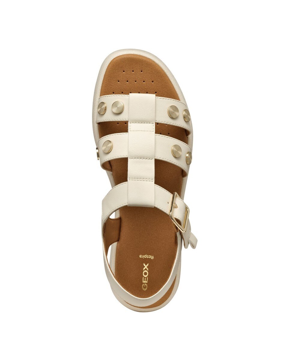 Sandália de plataforma baixa Creme-8