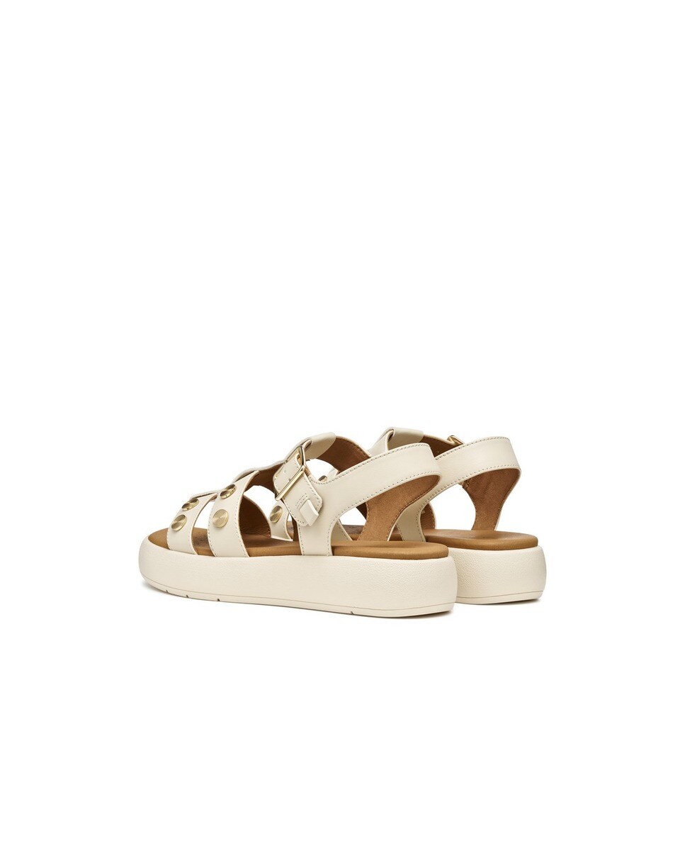 Sandália de plataforma baixa Creme-7