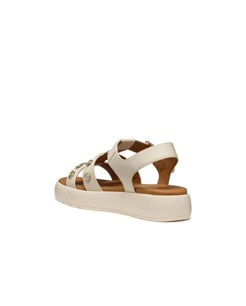 Sandália de plataforma baixa Creme-5
