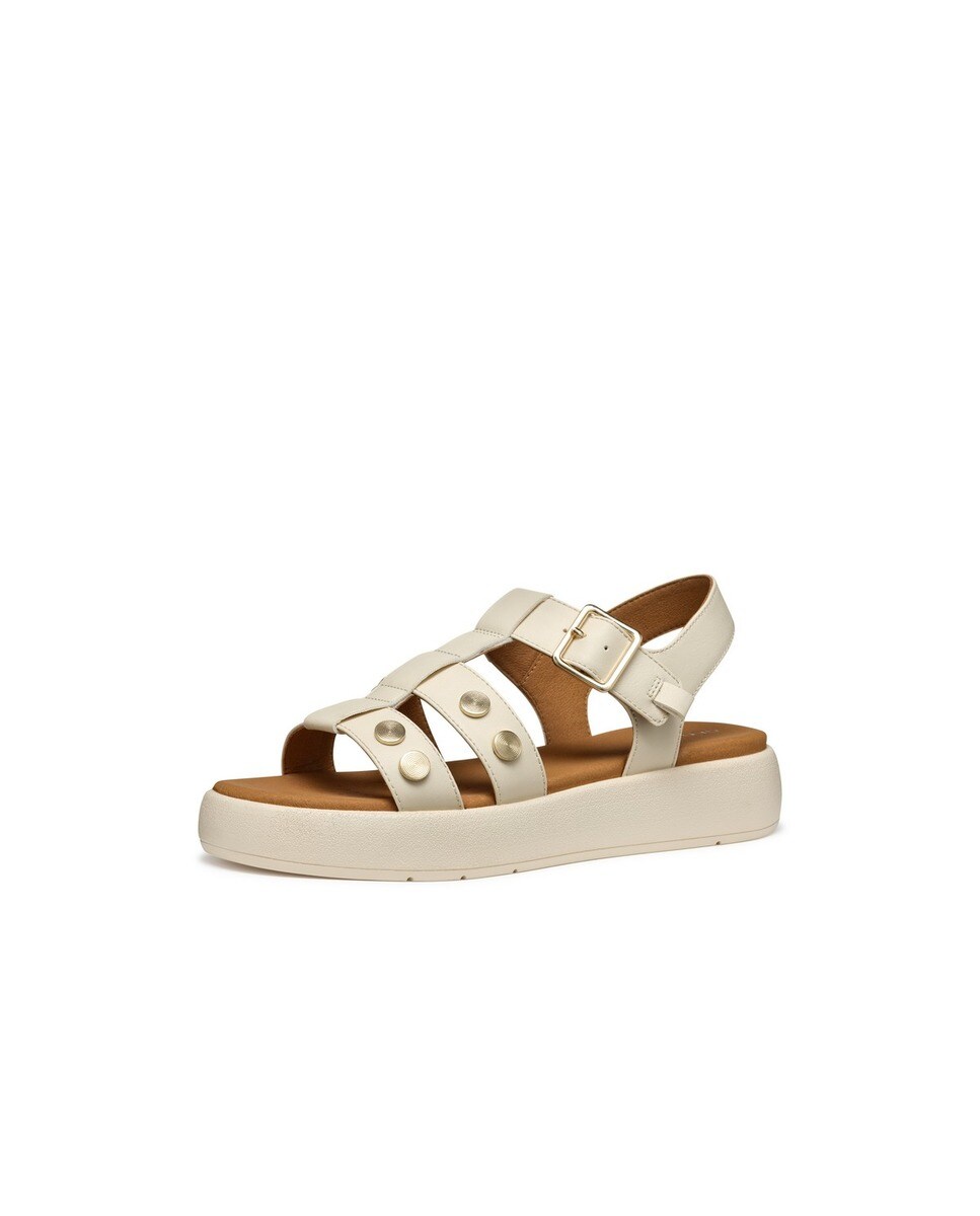 Sandália de plataforma baixa Creme-4