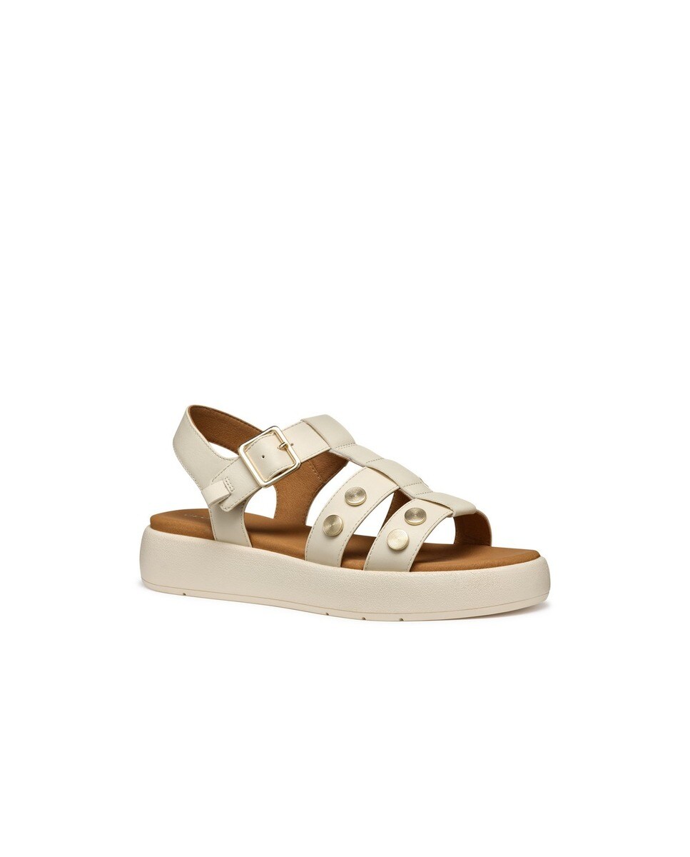 Sandália de plataforma baixa Creme-3