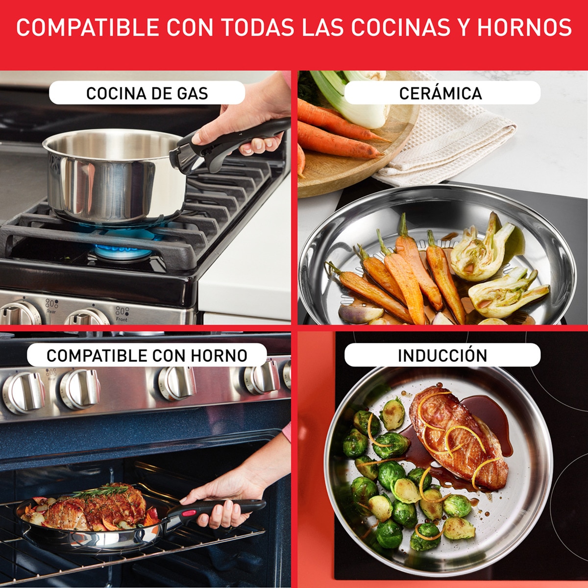 Conjunto de 3 Peças de Aço Inoxidável + Cabo Amovível Ingenio Aço-4