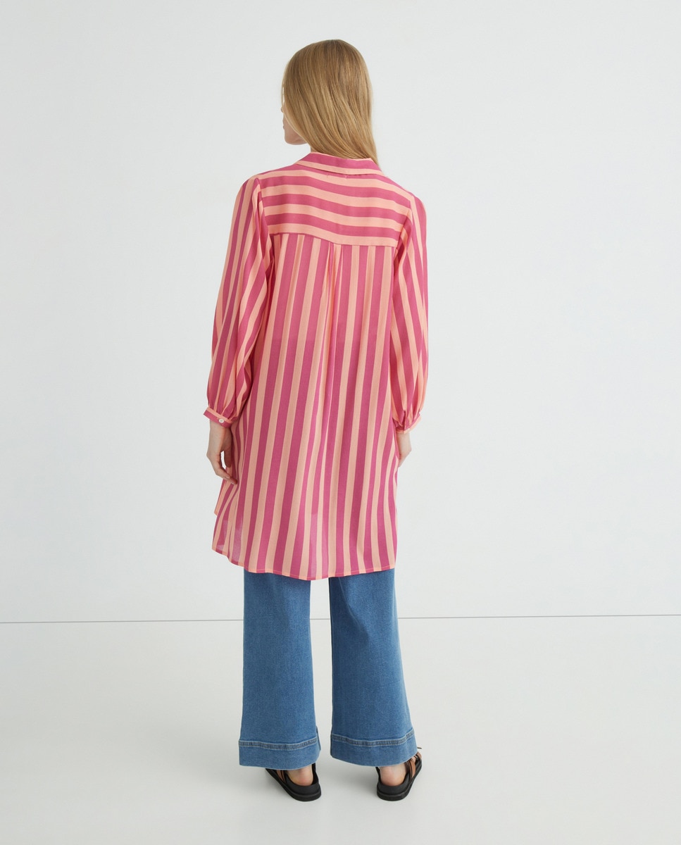 Caftán estampado camisero Fucsia-6