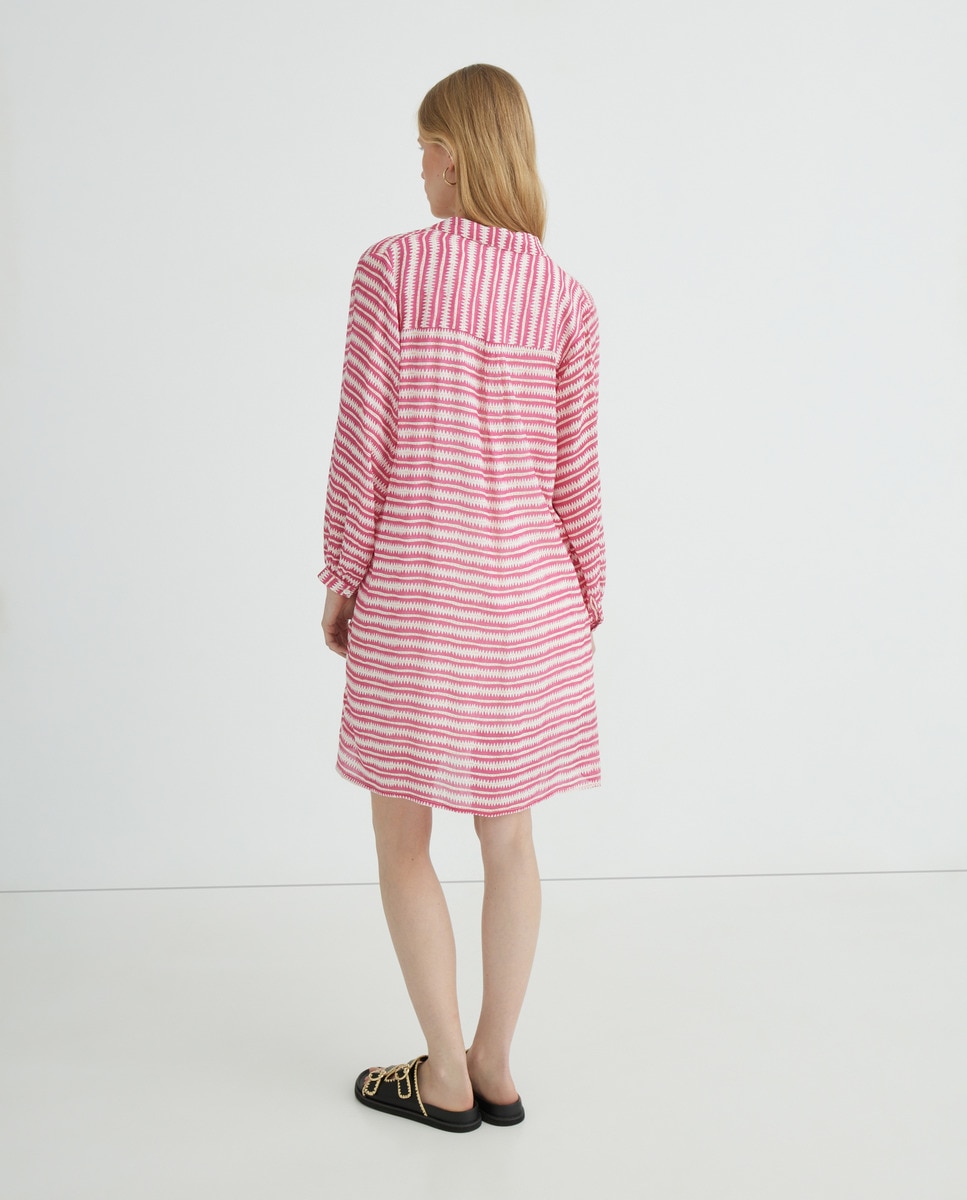 Caftán estampado camisero Fucsia-3