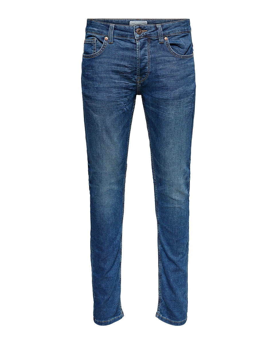 Calças de ganga de homem Only & Sons slim azul Azul-5