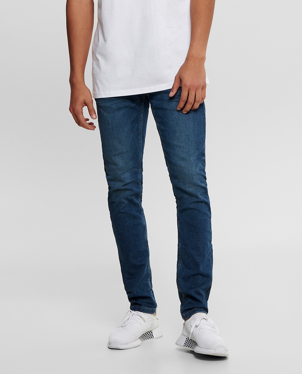 Calças de ganga de homem Only & Sons slim azul Azul-2