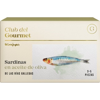 sardinas de las Rías Gallegas en aceite de oliva 3-5 piezas lata 80 g - Club Del Gourmet