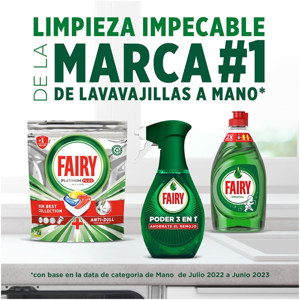 lavavajillas a mano poder 3 en 1 limón ahorra el remojo spray 500 ml + recambio de 500ml pack ahorro