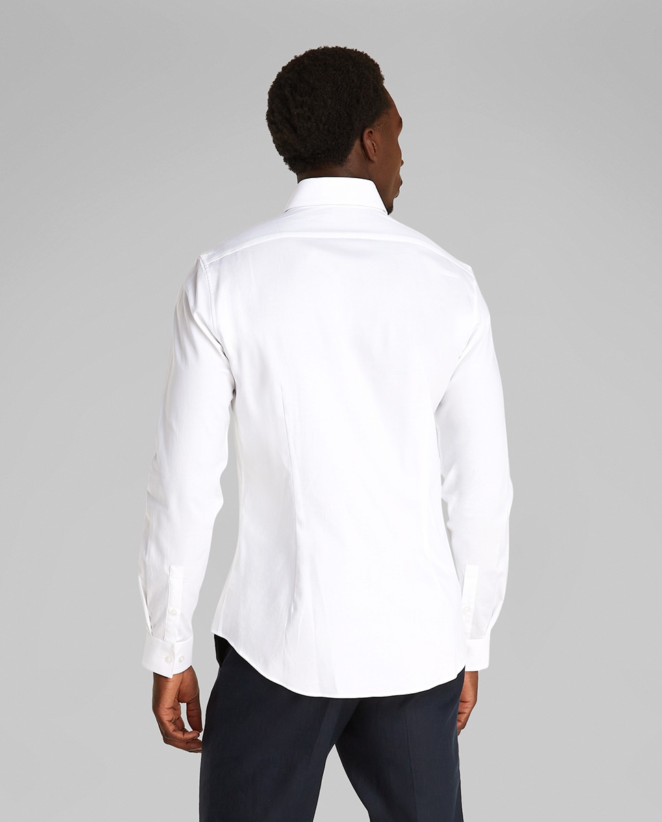 Camisa Formal com Colarinho Estampado Branco-2